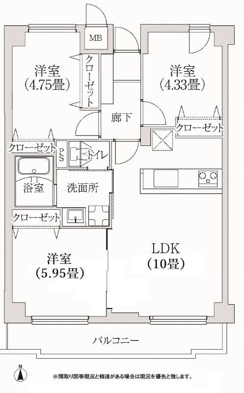 コスモリード学芸大学 306 間取り図