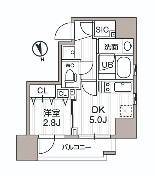 シーズンフラッツ蔵前パークフロント 1001 間取り図