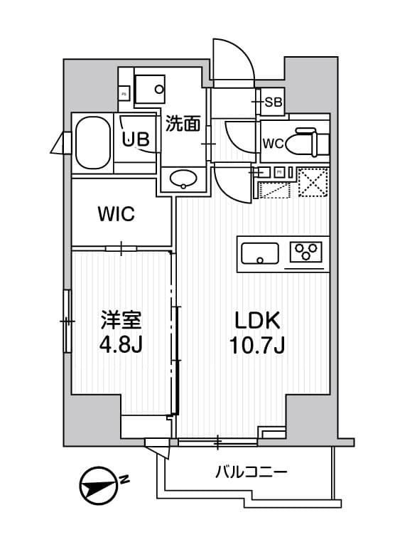 シーズンフラッツ蔵前パークフロント 403 間取り図