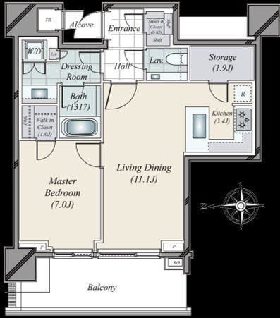 THE COURT 神宮外苑 1110 間取り図