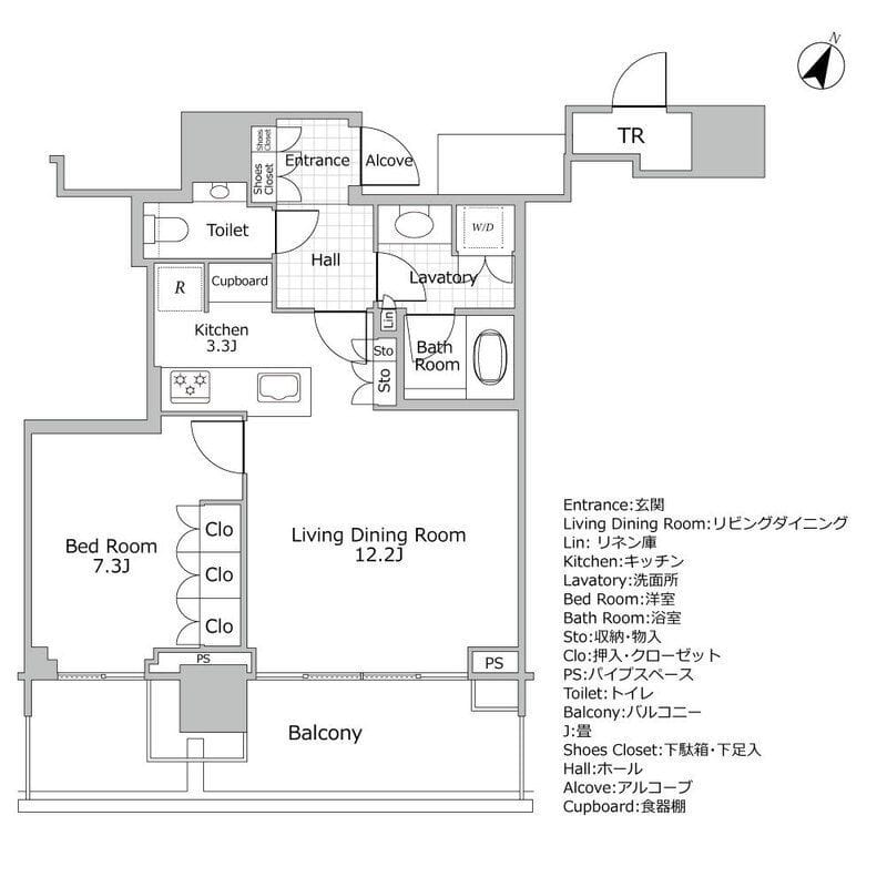 THE COURT 神宮外苑 416 間取り図
