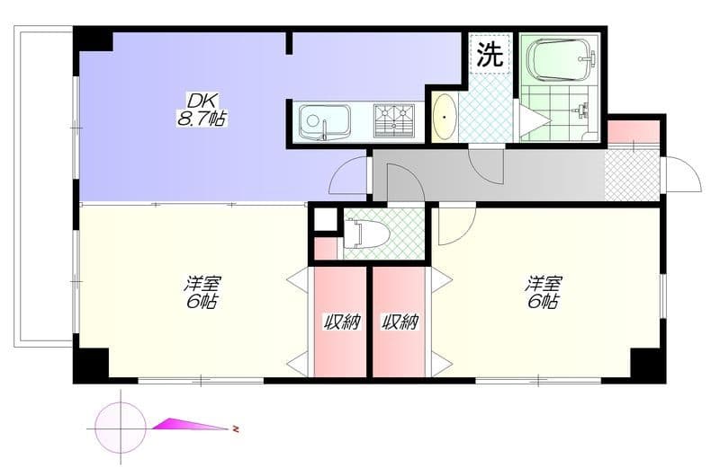 三高・ツインタワーS棟 802 間取り図