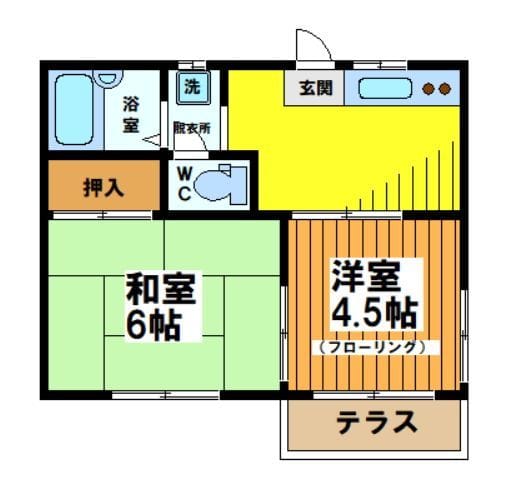 ヴィラ浜田山 101 間取り図