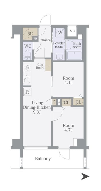 ルフレ プレミアム日暮里 502 間取り図