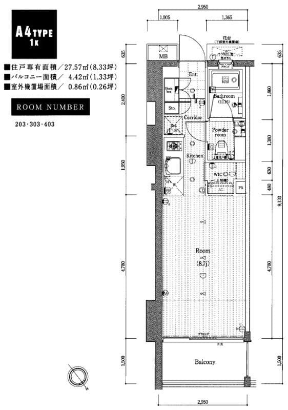 PREMIUM CUBE 元代々木 403 間取り図
