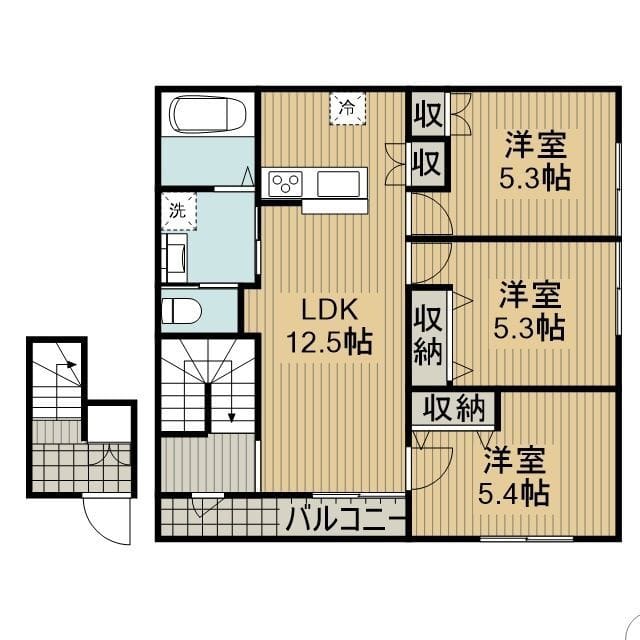 メゾンクレール日暮North 206 間取り図