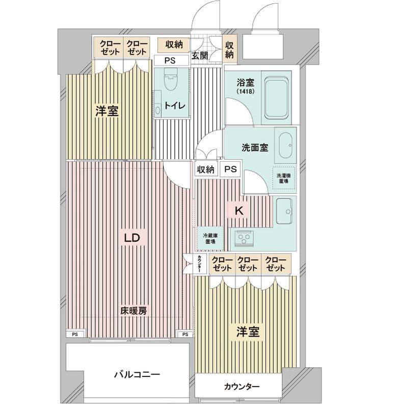 ドゥーエ日本橋 1205 間取り図