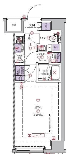 ガリシア中野富士見町 405 間取り図