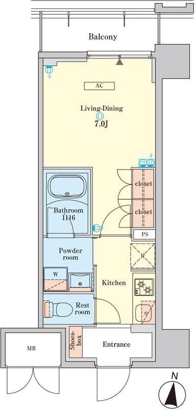 RJRプレシア菊川駅前 1003 間取り図