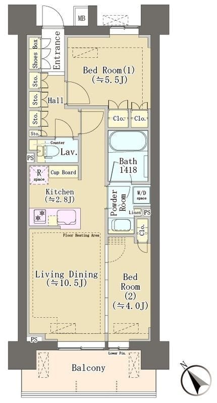 パークホームズ柏あけぼの二丁目 407 間取り図