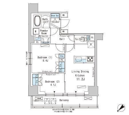 パークアクシス西巣鴨 1302 間取り図
