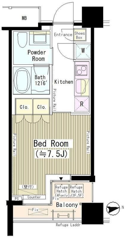 六本木エムケイアートレジデンス 202 間取り図