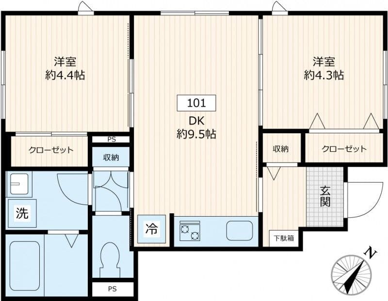根岸コスモポリタン 仮称根岸コスモポリタン 101 間取り図