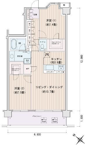 エスティメゾン豊洲レジデンスD 0534 間取り図