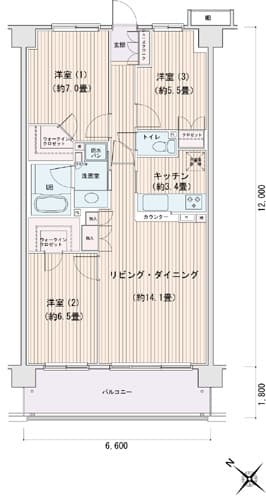 エスティメゾン豊洲レジデンスD 0536 間取り図