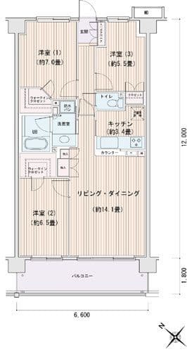 エスティメゾン豊洲レジデンスD 0838 間取り図