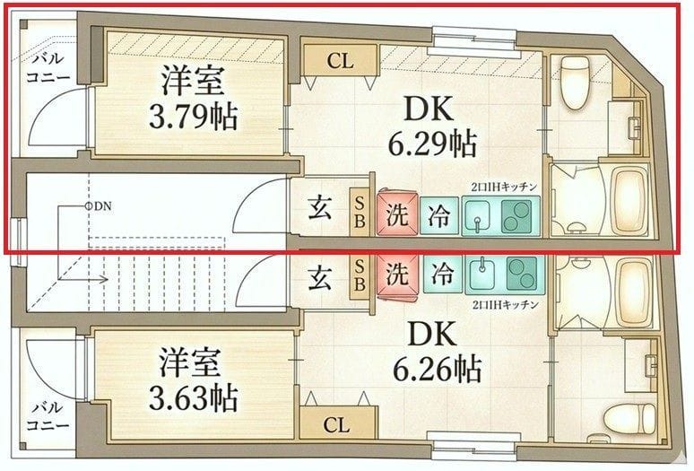リアル北千住 201 間取り図