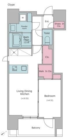ライトテラス上野 1301 間取り図