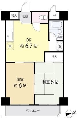 王子スカイパレス 305 間取り図