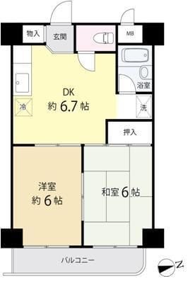 王子スカイパレス 405 間取り図