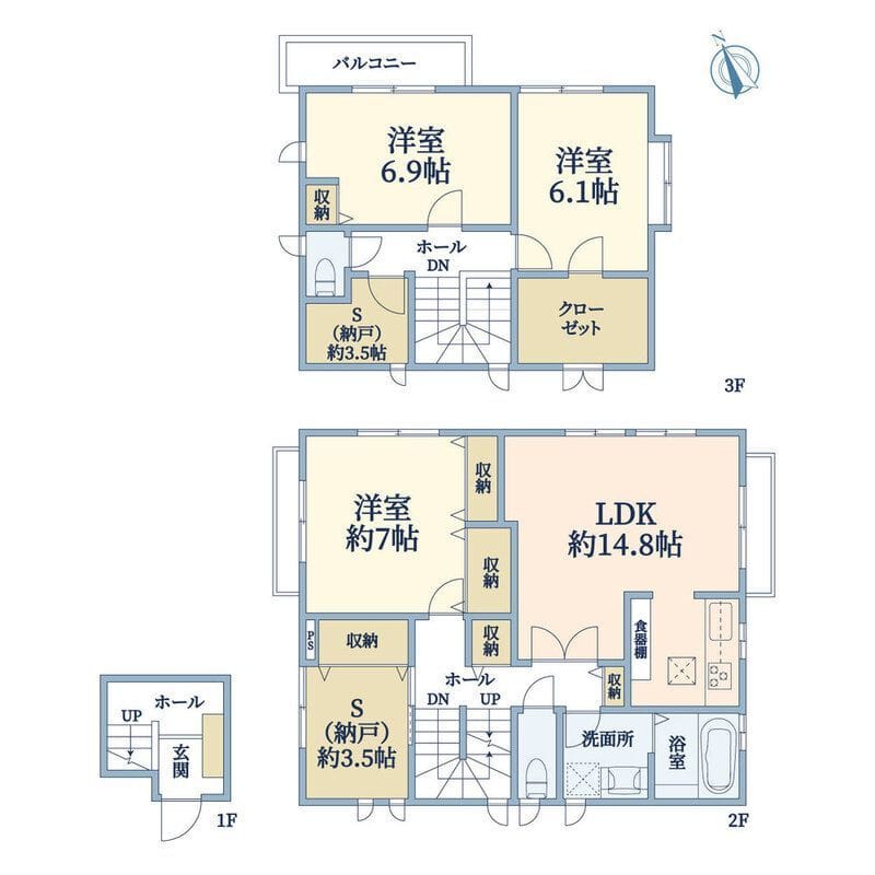 下馬5丁目2世帯住宅1部分 1