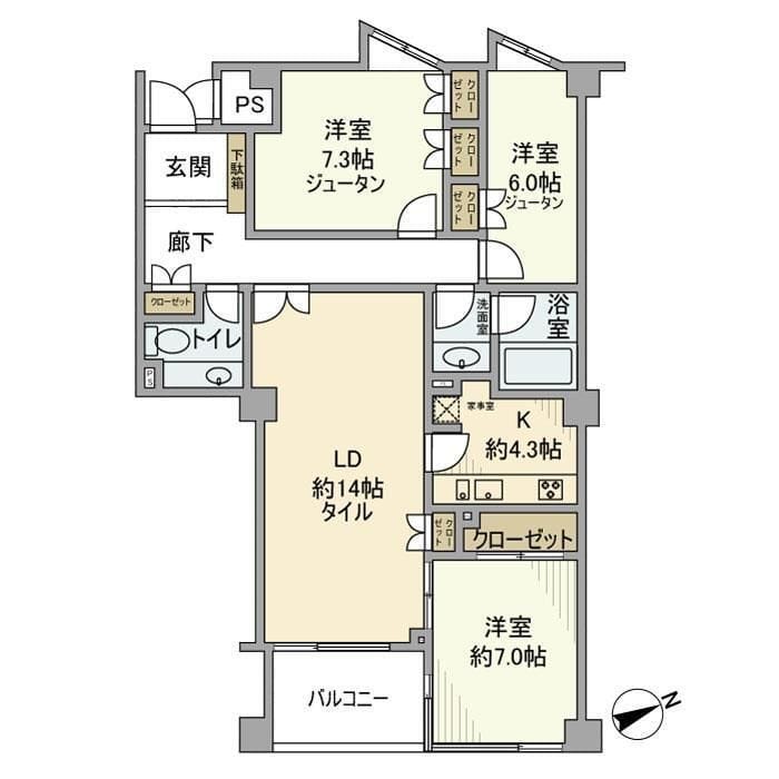 プレステージ浜田山 109 間取り図
