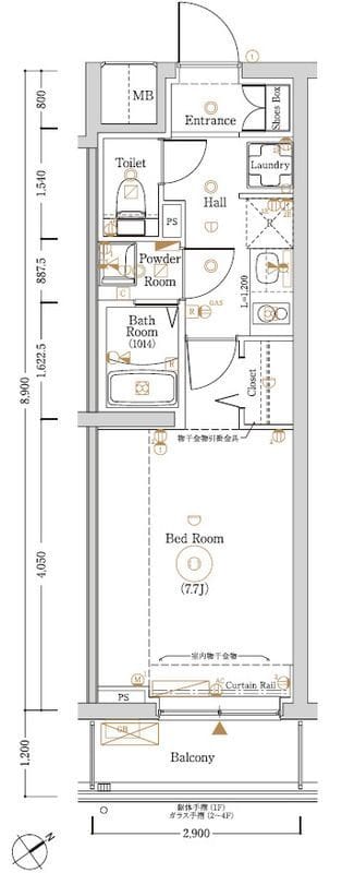 Log登戸Station side 105 間取り図