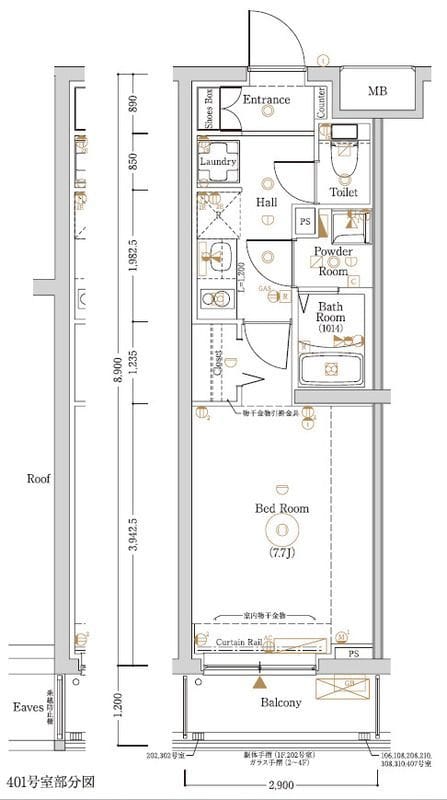 Log登戸Station side 106 間取り図