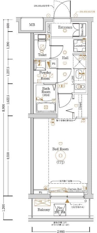 Log登戸Station side 107 間取り図