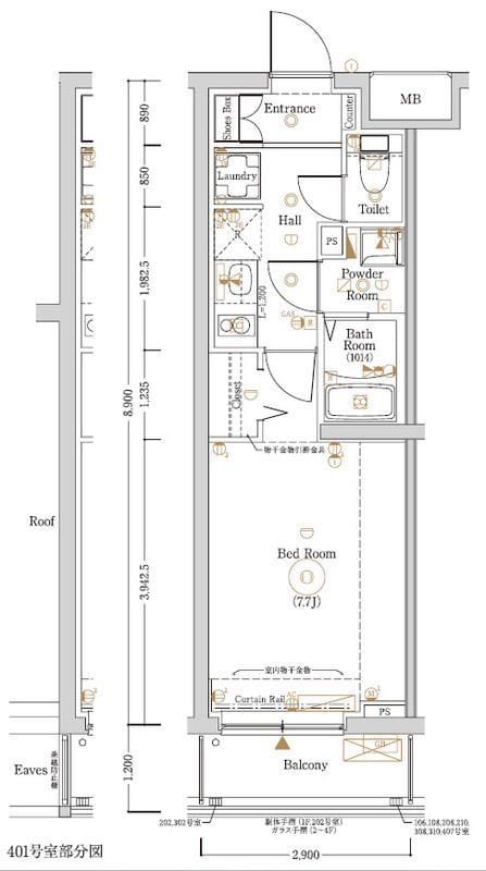 Log登戸Station side 108 間取り図