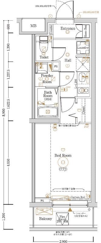 Log登戸Station side 109 間取り図