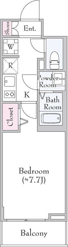 Log登戸Station side 304 間取り図