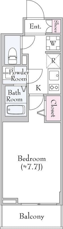 Log登戸Station side 307 間取り図
