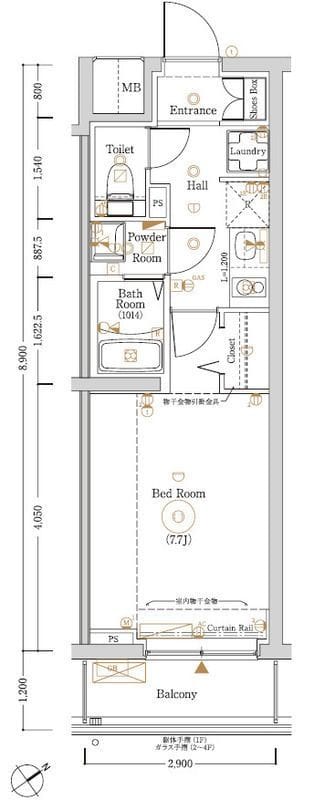Log登戸Station side 406 間取り図