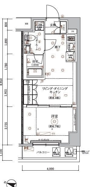 ARCOBALENO HASUNEⅡ 201 間取り図