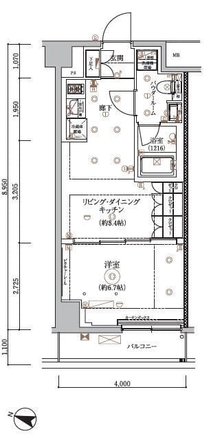 ARCOBALENO HASUNEⅡ 202 間取り図
