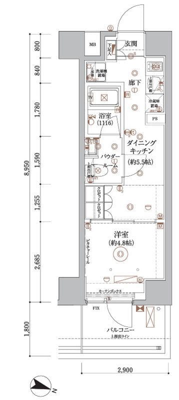 ARCOBALENO HASUNEⅡ 306 間取り図
