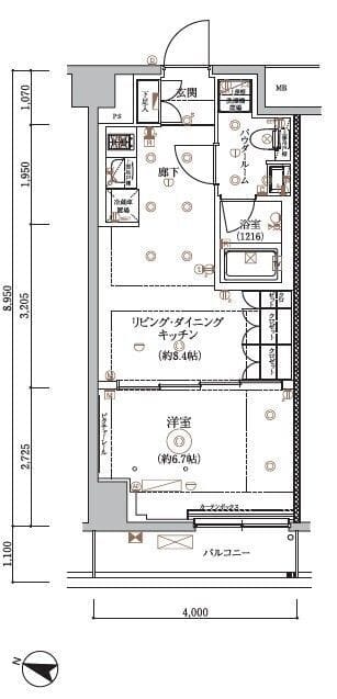 ARCOBALENO HASUNEⅡ 402 間取り図