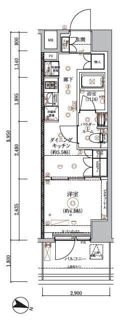 ARCOBALENO HASUNEⅡ 406 間取り図