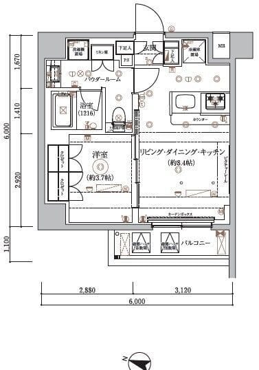 ARCOBALENO HASUNEⅡ 605 間取り図