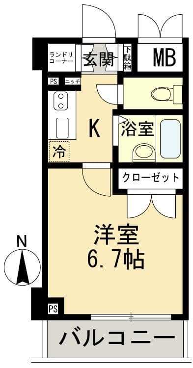 シンシア早稲田南 104 間取り図