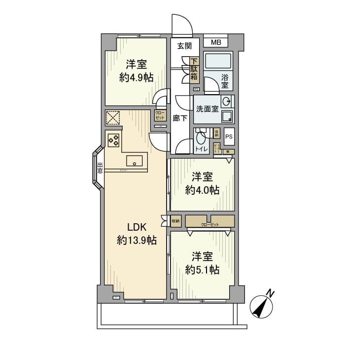 朝日石川台マンション 0 間取り図