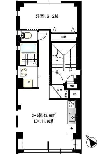 b’CASA横浜星川 401 間取り図