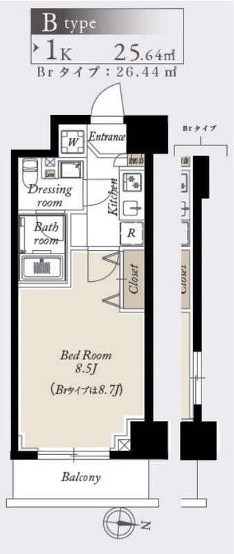 グランカーサ住吉 0502 間取り図