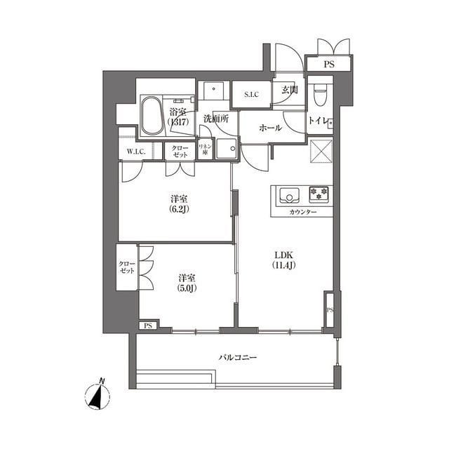 HAMACHO APARTMENTS 0508 間取り図