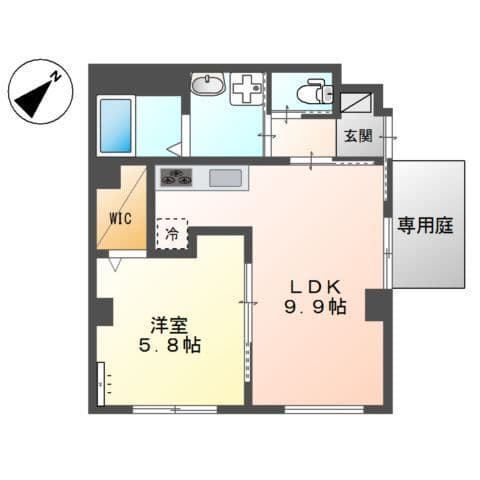 フレンテ鵜の木 102 間取り図
