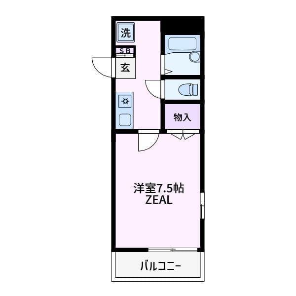 カオパレスNo.23 101 間取り図