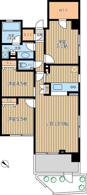 HF学芸大学レジデンスⅡ 0103 間取り図