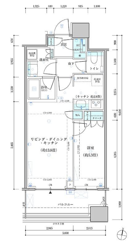 パークタワー勝どき サウス棟 1139 間取り図
