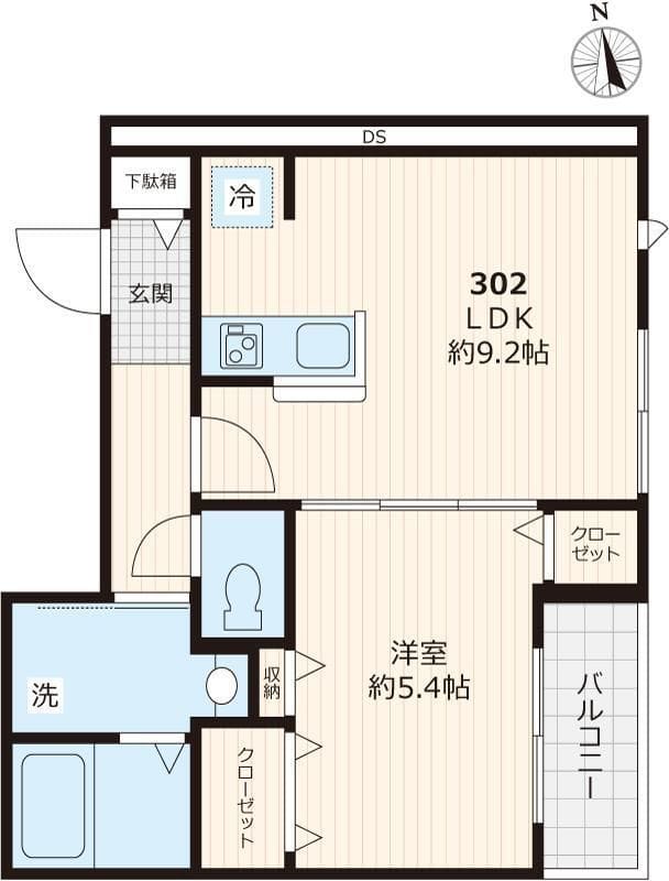 フィカーサ神領堀 302 間取り図